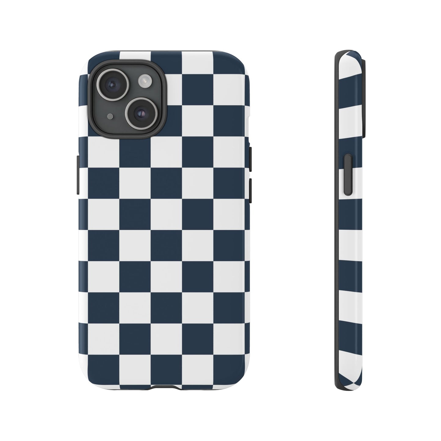 Navy Checkerboard Phone Case, iPhone 17 Pro, 17, 16, 15, 14, 13, 12, 11, X, XR, XS MAX, Tough Case for iPhone