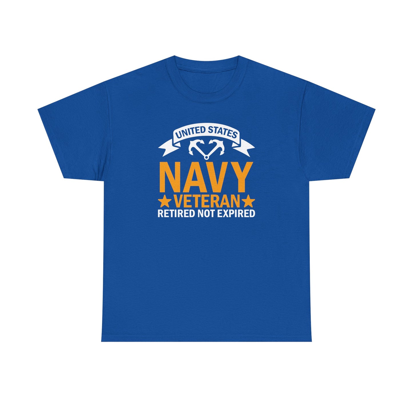 Navy Veteran Heavy Cotton T-Shirt, Gifts for Veterans, Memorial Day, Patriotic Apparel, Retired Not Expired, Gift for dad