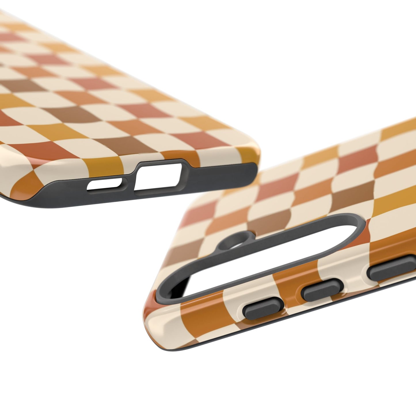 Boho Checked Phone Case, Checkerboard Design, Durable Protection, Phone Cover, Phone case For iPhone and Samsung, Trendy Phone Cover