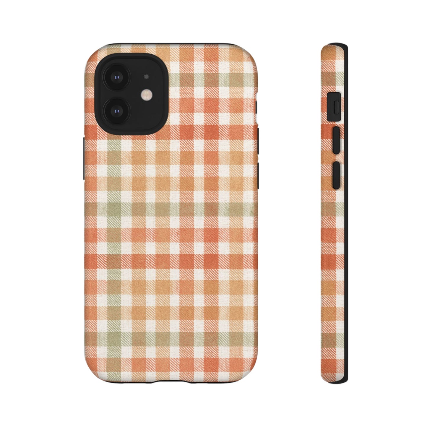 Boho Checkered Phone Case | Neutral Aesthetic Plaid Case | Retro Minimalist Check Design | iPhone Cover | Samsung Cover