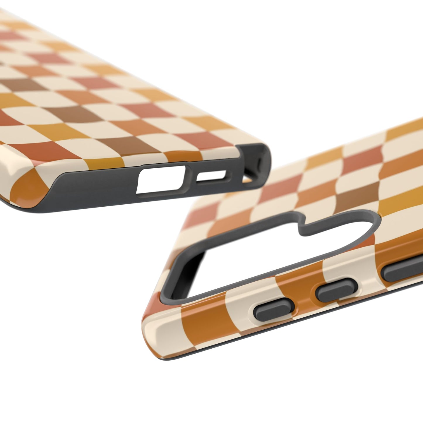 Boho Checked Phone Case, Checkerboard Design, Durable Protection, Phone Cover, Phone case For iPhone and Samsung, Trendy Phone Cover