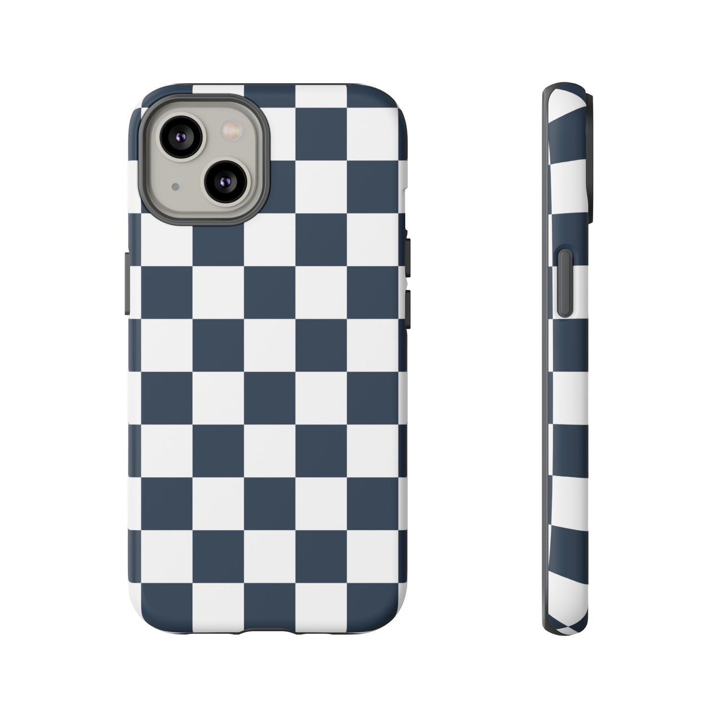 Navy Checkerboard Phone Case, iPhone 17 Pro, 17, 16, 15, 14, 13, 12, 11, X, XR, XS MAX, Tough Case for iPhone