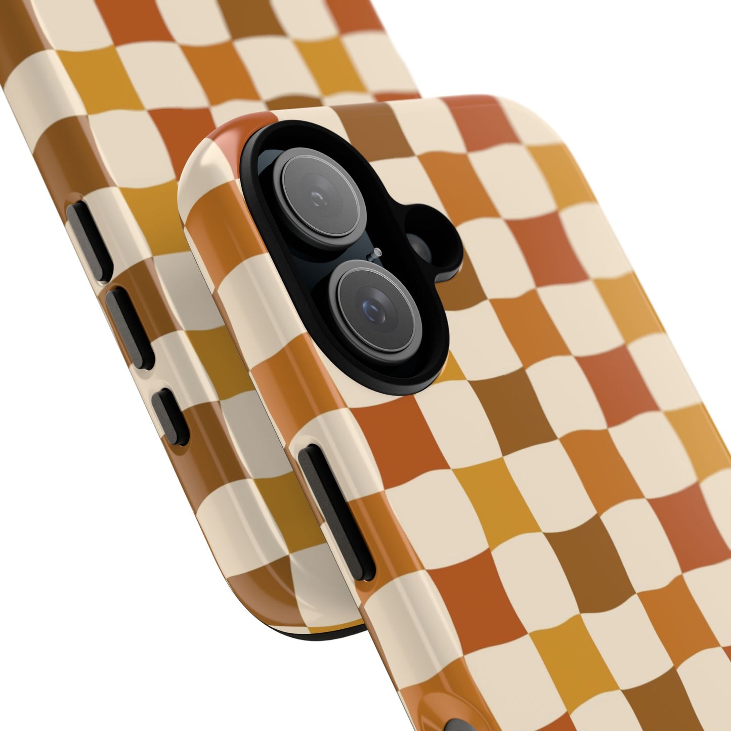 Boho Checked Phone Case, Checkerboard Design, Durable Protection, Phone Cover, Phone case For iPhone and Samsung, Trendy Phone Cover
