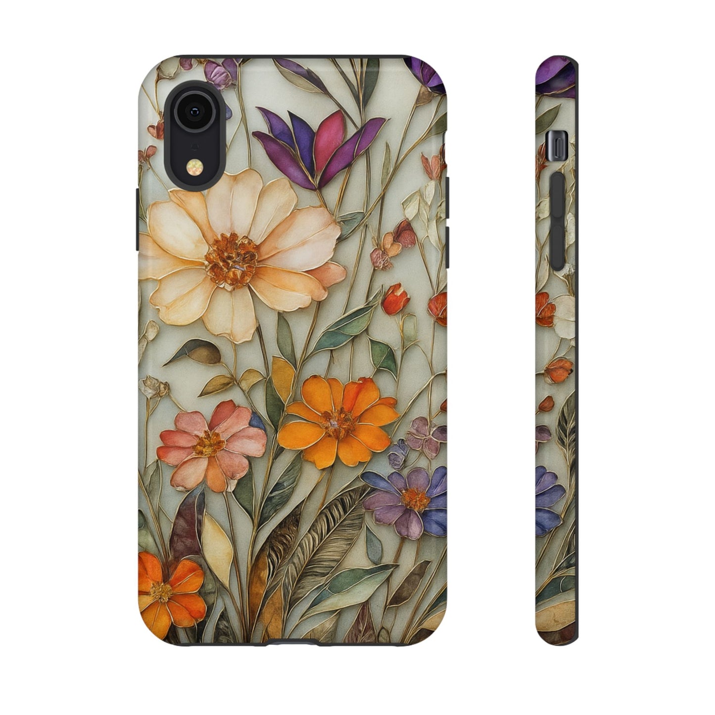 Phone case For iPhone & Samsung, Wildflower Mosaic MagSafe iPhone Case: Botanical Floral Design iPhone