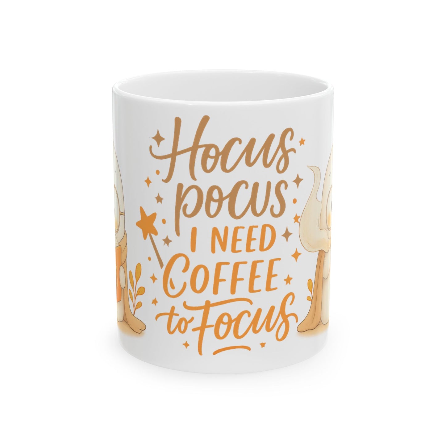 Whimsical Coffee Mug Hocus Pocus, Need Coffee to Focus, Perfect for Fall, Halloween, Gift for Witch Lover, Cozy Vibes, Office Decor