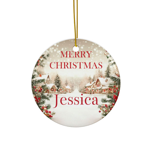 Personalized Ceramic Ornaments for Holiday Decor, Custom Christmas Decorations, Festive Tree Ornaments, Gift Tags