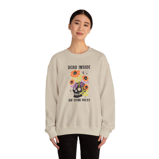 Whimsical Skull Sweatshirt, Cozy Gothic Sweatshirt, Funny Graphic Crewneck, Edgy Gift for Her, Casual Fall Fashion