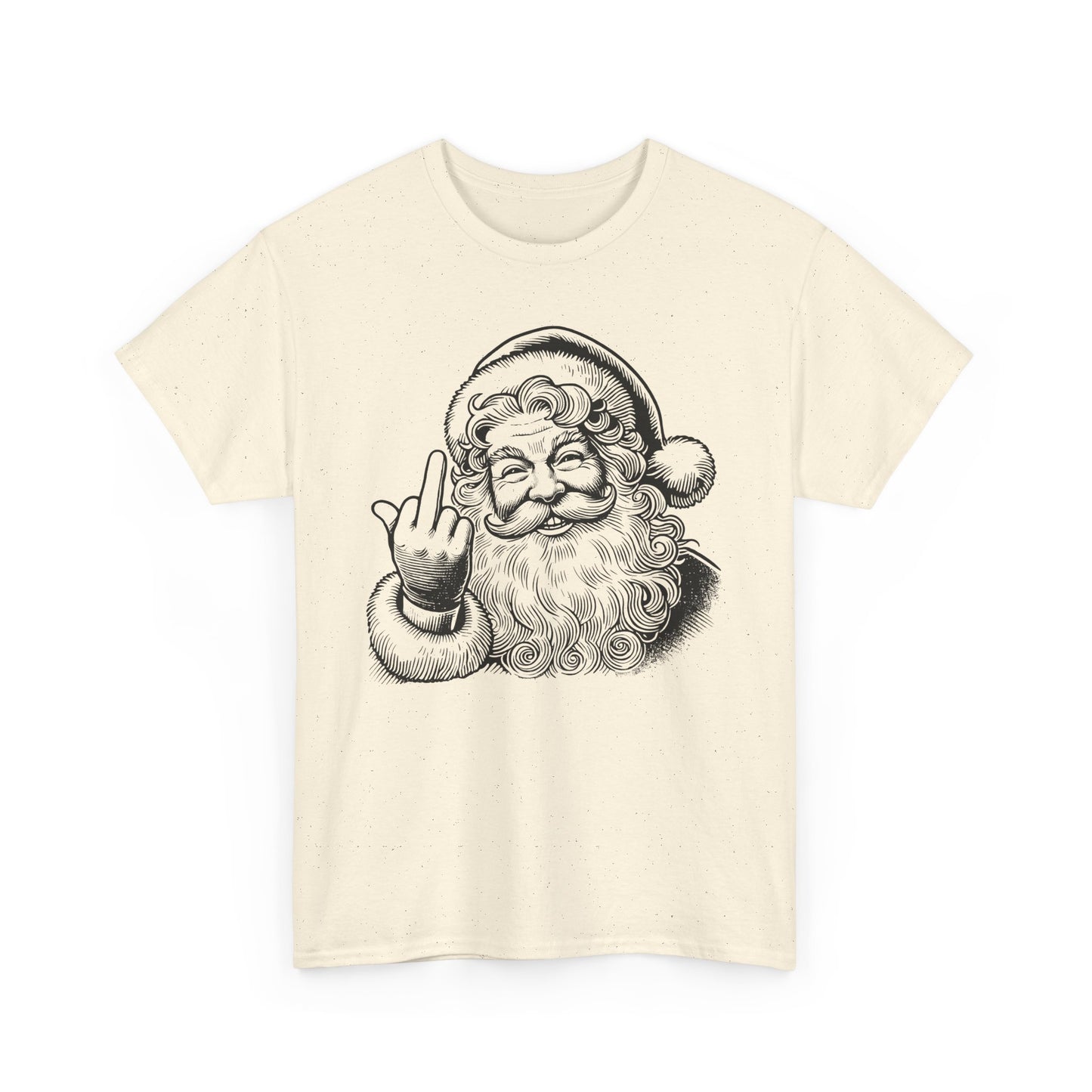 Funny Santa Heavy Cotton Tee, Christmas T-Shirt, Holiday Humor Top, Grumpy Santa Gift, Unisex Graphic Tee - Festive Santa Shirt, Christmas
