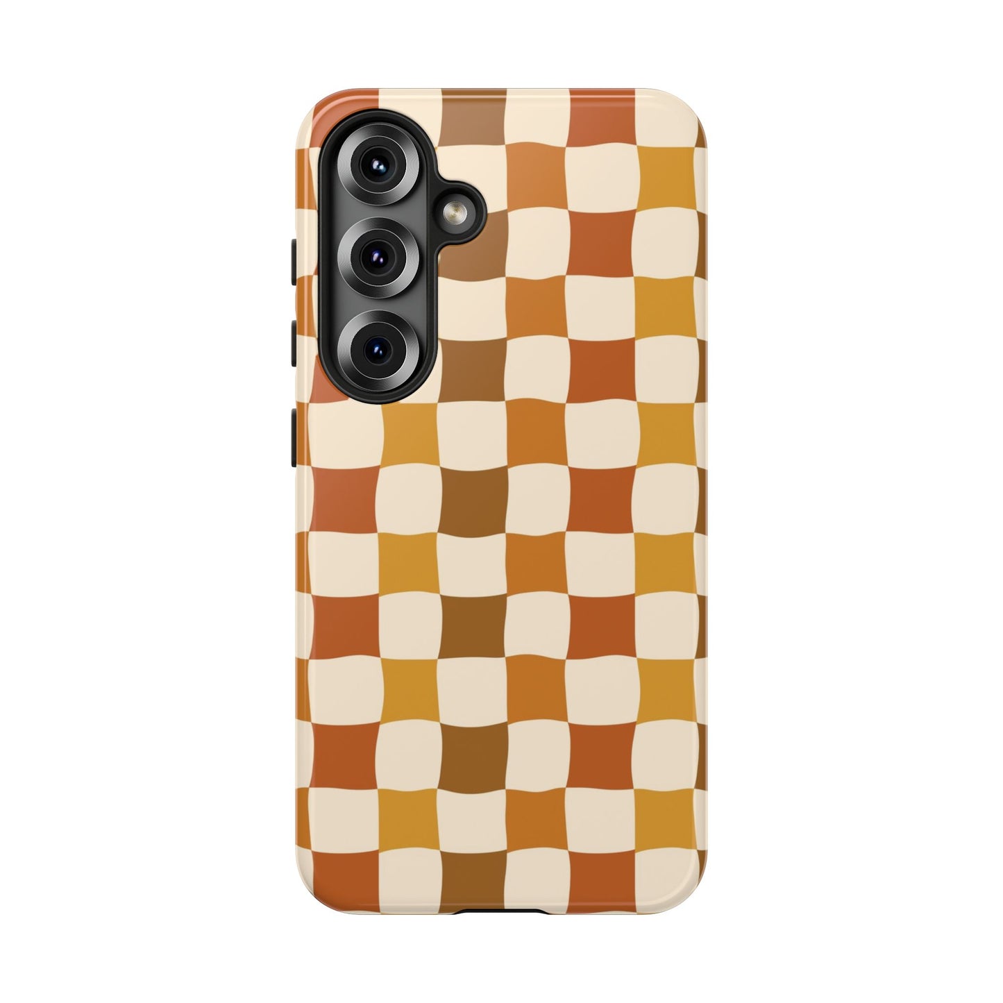 Boho Checked Phone Case, Checkerboard Design, Durable Protection, Phone Cover, Phone case For iPhone and Samsung, Trendy Phone Cover