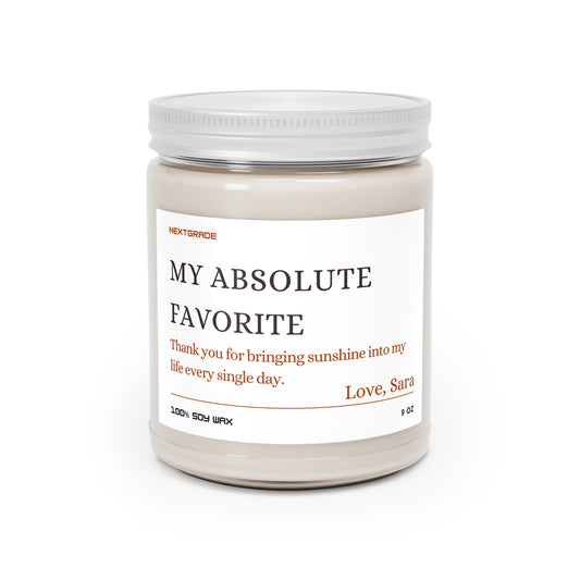 Personalized My Absolute Favorite Soy Candle Gift, Scented Candle for Home, Aromatherapy Candle, Unique Birthday Gift, Home Decor