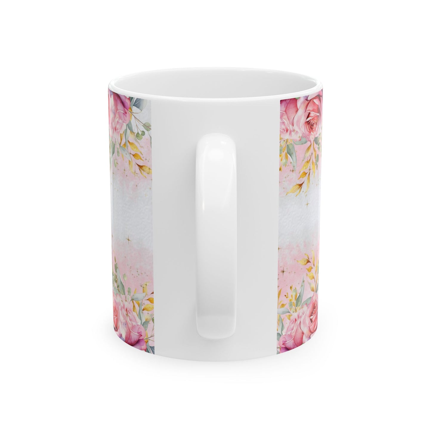 Personalized Floral Ceramic Mug, Custom Coffee Cup, Gift for Her, Birthday Mug, Cute Kitchenware, Bridesmaid Gift, Gift for Her