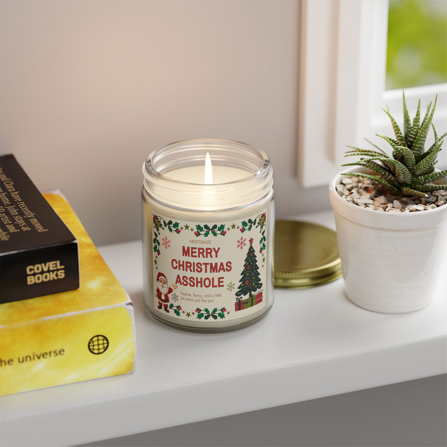 Merry Christmas Asshole Candle Funny Holiday Gift for Friends, Coworkers, or Siblings | Hilarious Christmas Candle | Hand-Poured Soy Wax