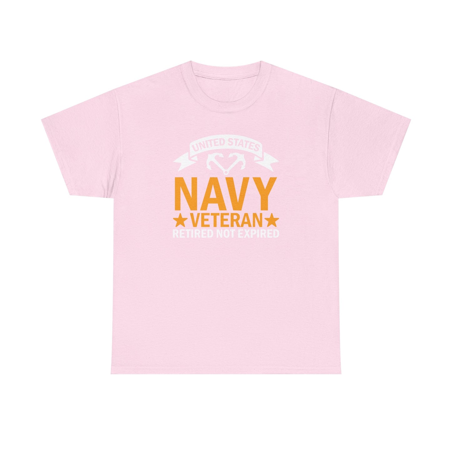 Navy Veteran Heavy Cotton T-Shirt, Gifts for Veterans, Memorial Day, Patriotic Apparel, Retired Not Expired, Gift for dad