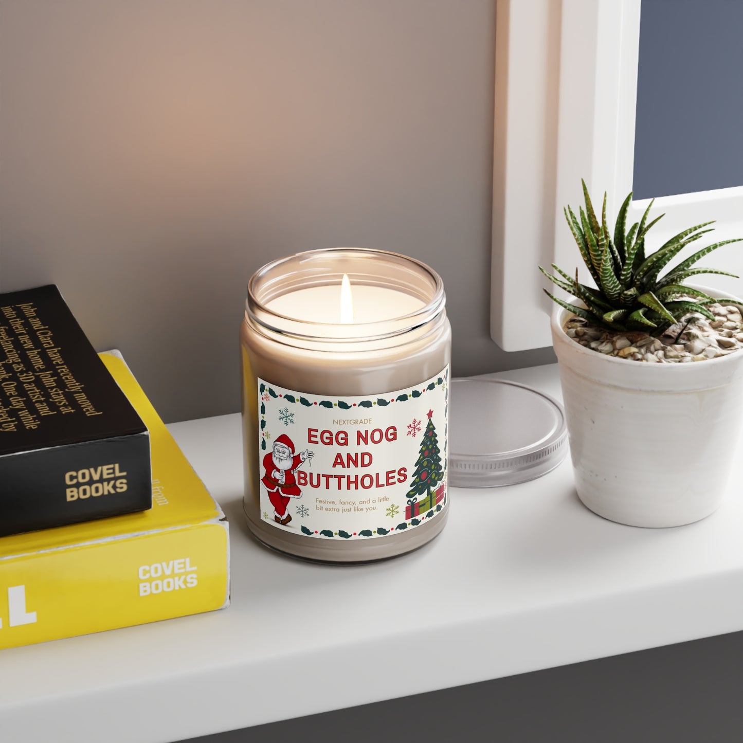 Egg Nog and Buttholes Candle Funny Christmas Candle Gift | 8 Scents | Hand-Poured Soy Wax | Hilarious Holiday Gift for Friends
