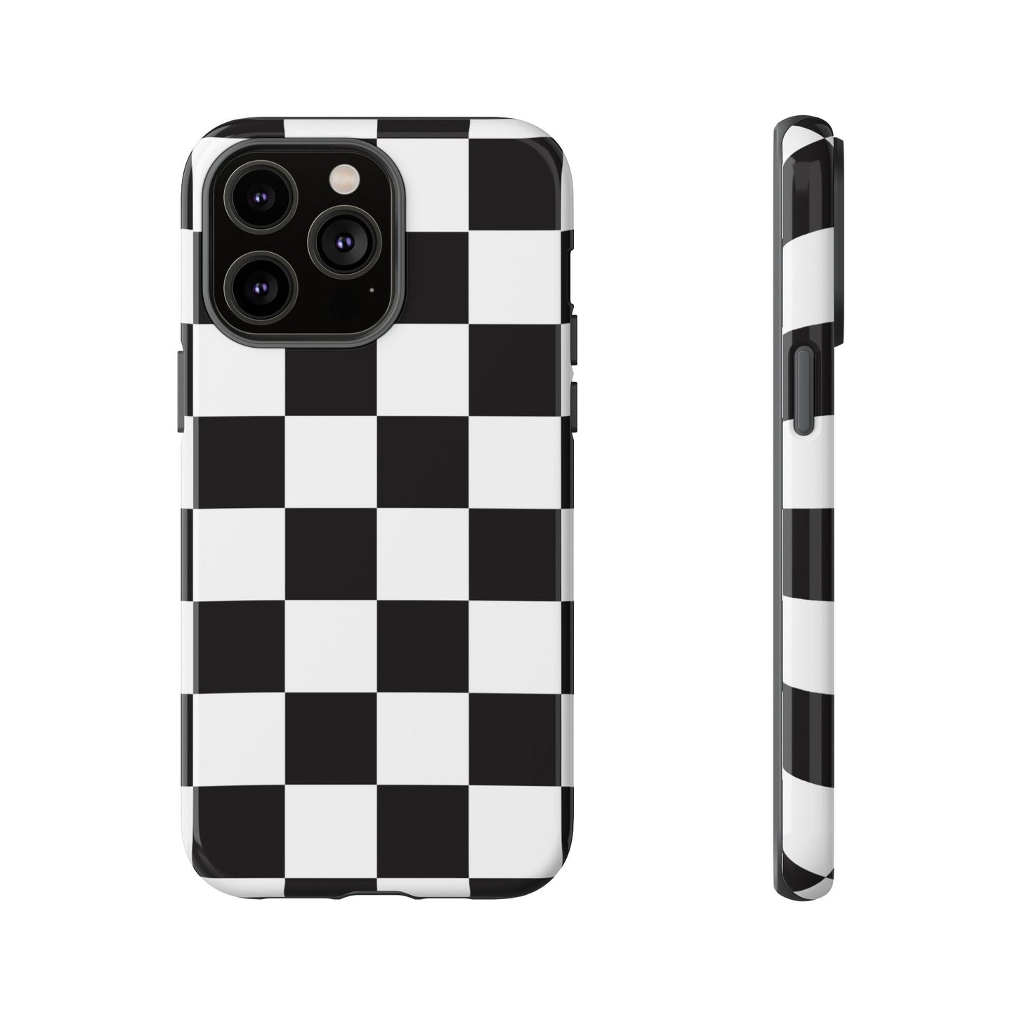 Black and White Checker iPhone Case, Stylish iPhone Cover for Teens, Holiday Gift, Unique Mobile Accessories, Tough Protection