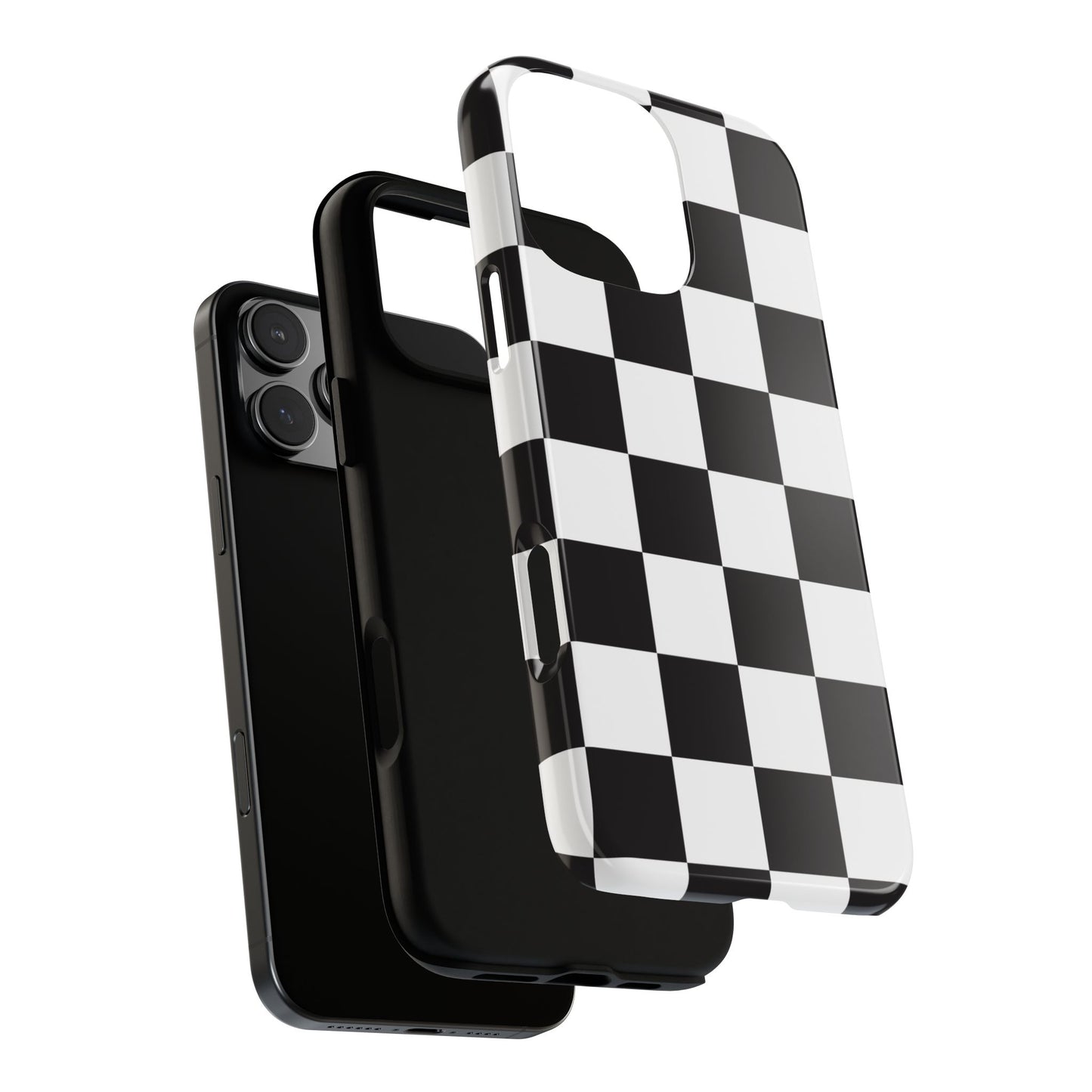 Black and White Checker iPhone Case, Stylish iPhone Cover for Teens, Holiday Gift, Unique Mobile Accessories, Tough Protection