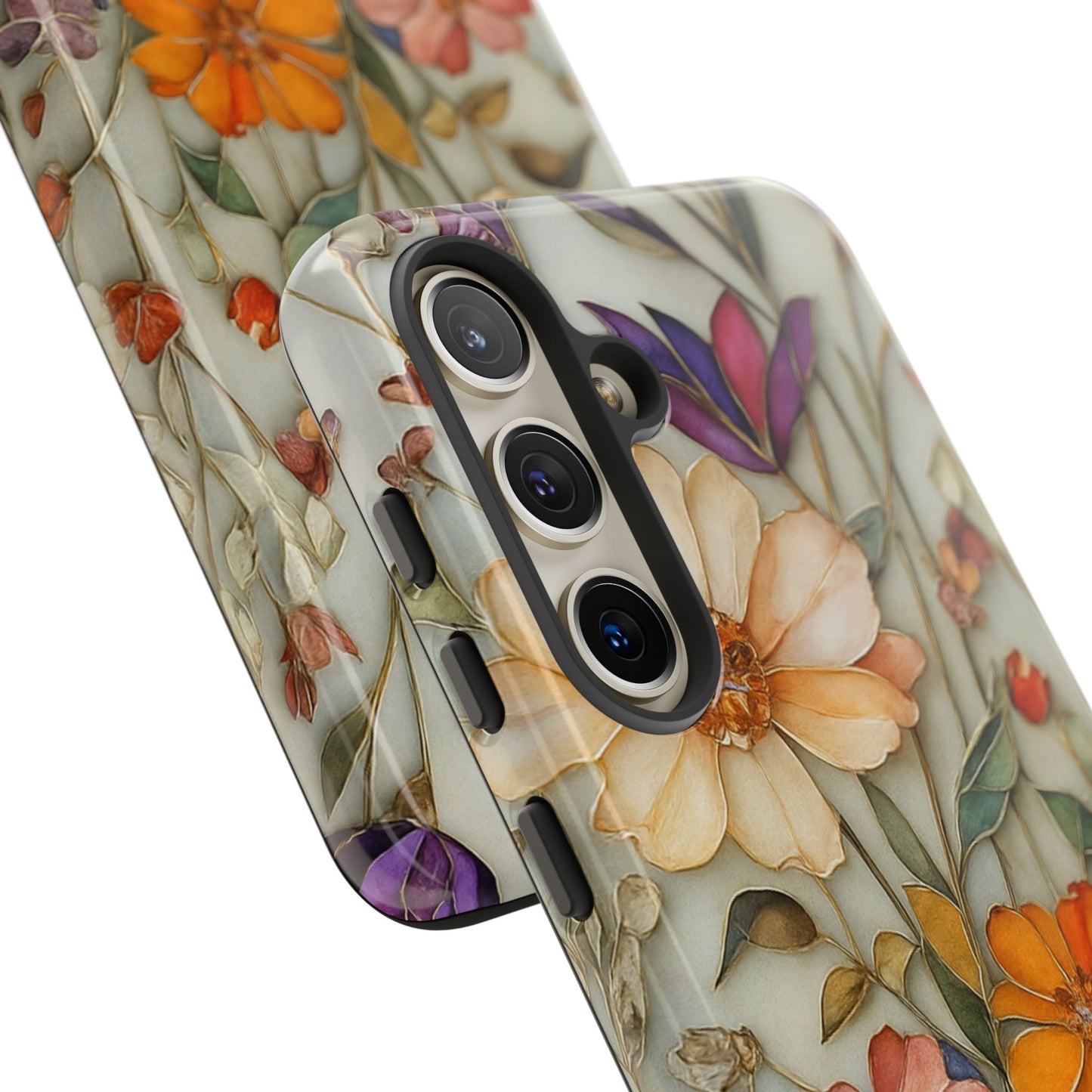 Phone case For iPhone & Samsung, Wildflower Mosaic MagSafe iPhone Case: Botanical Floral Design iPhone