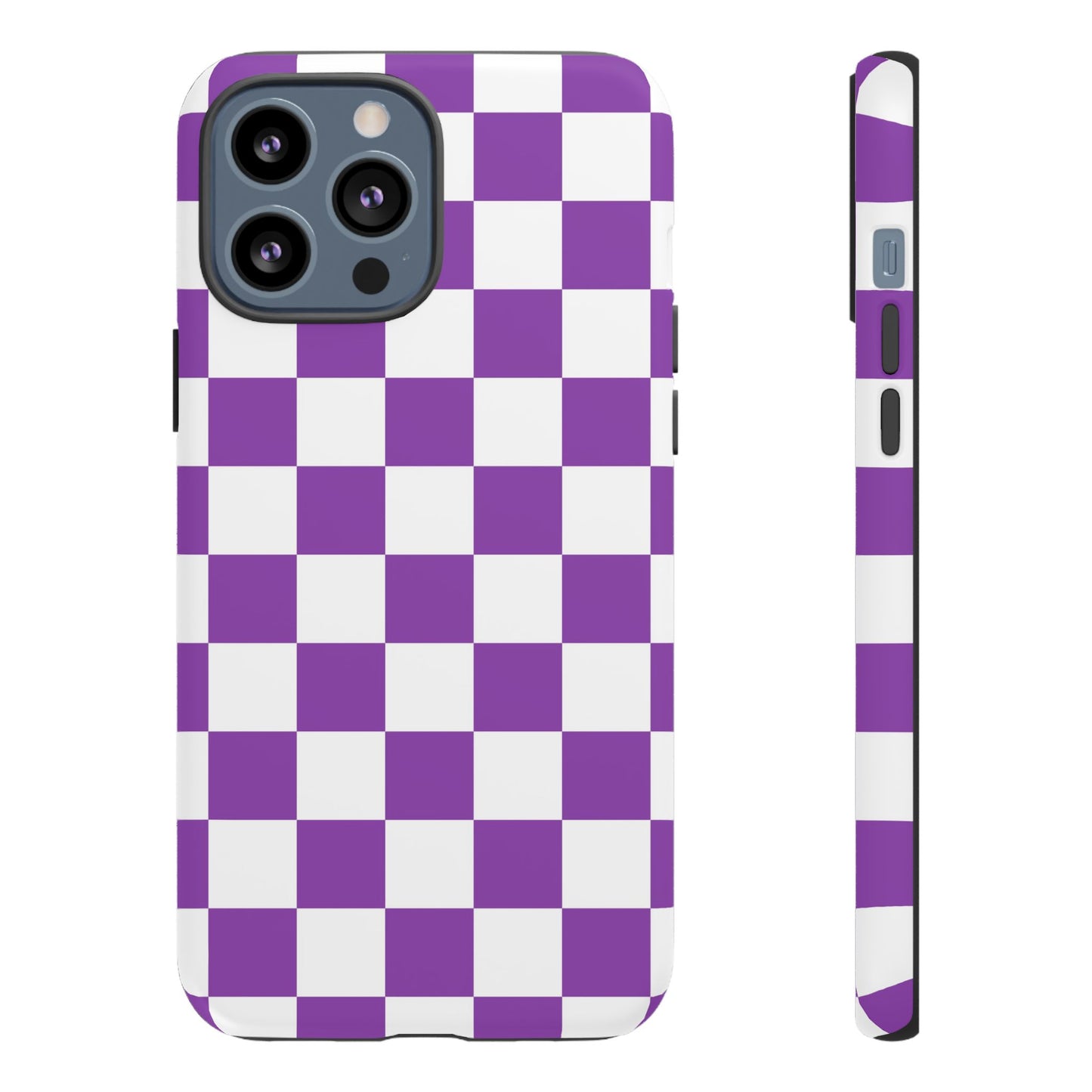 Purple Checkered Phone Case,  iPhone 17 Pro, 17, 16, 15, 14, 13, 12, 11, X, XR, XS MAX, Trendy Gift for Friends, Accessory for Occasions