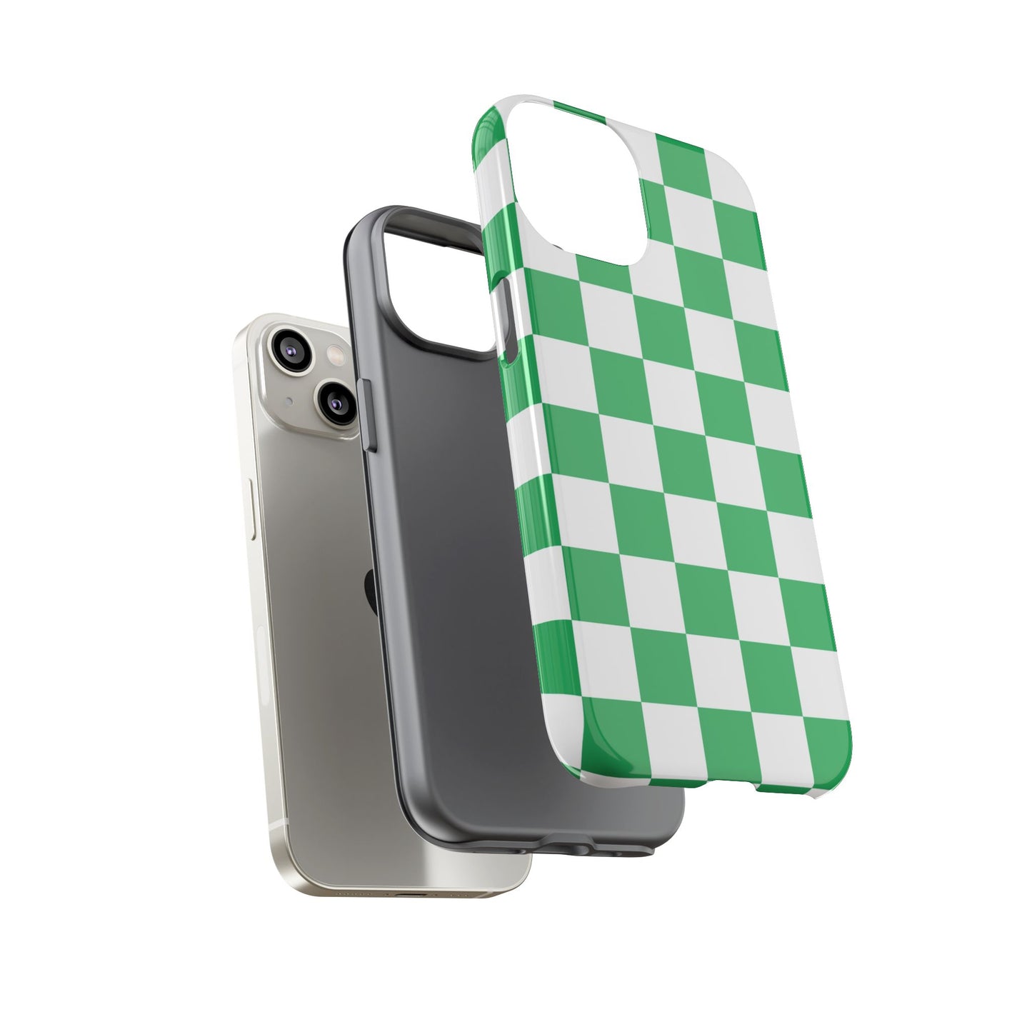 Green Checkerboard Phone Case, iPhone 17 Pro, 17, 16, 15, 14, 13, 12, 11, X, XR, XS MAX, Mobile Cover, Gift for Students, Phone Accessory