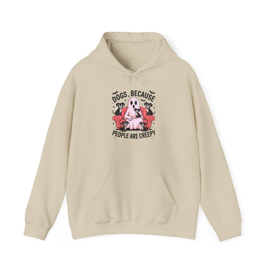 Creepy Dogs Sweatshirt Hoodie- Unisex Heavy Blend Hoodie, Funny Gift for Dog Lovers, Cozy Fashion, Pet Owner Apparel, Halloween Theme