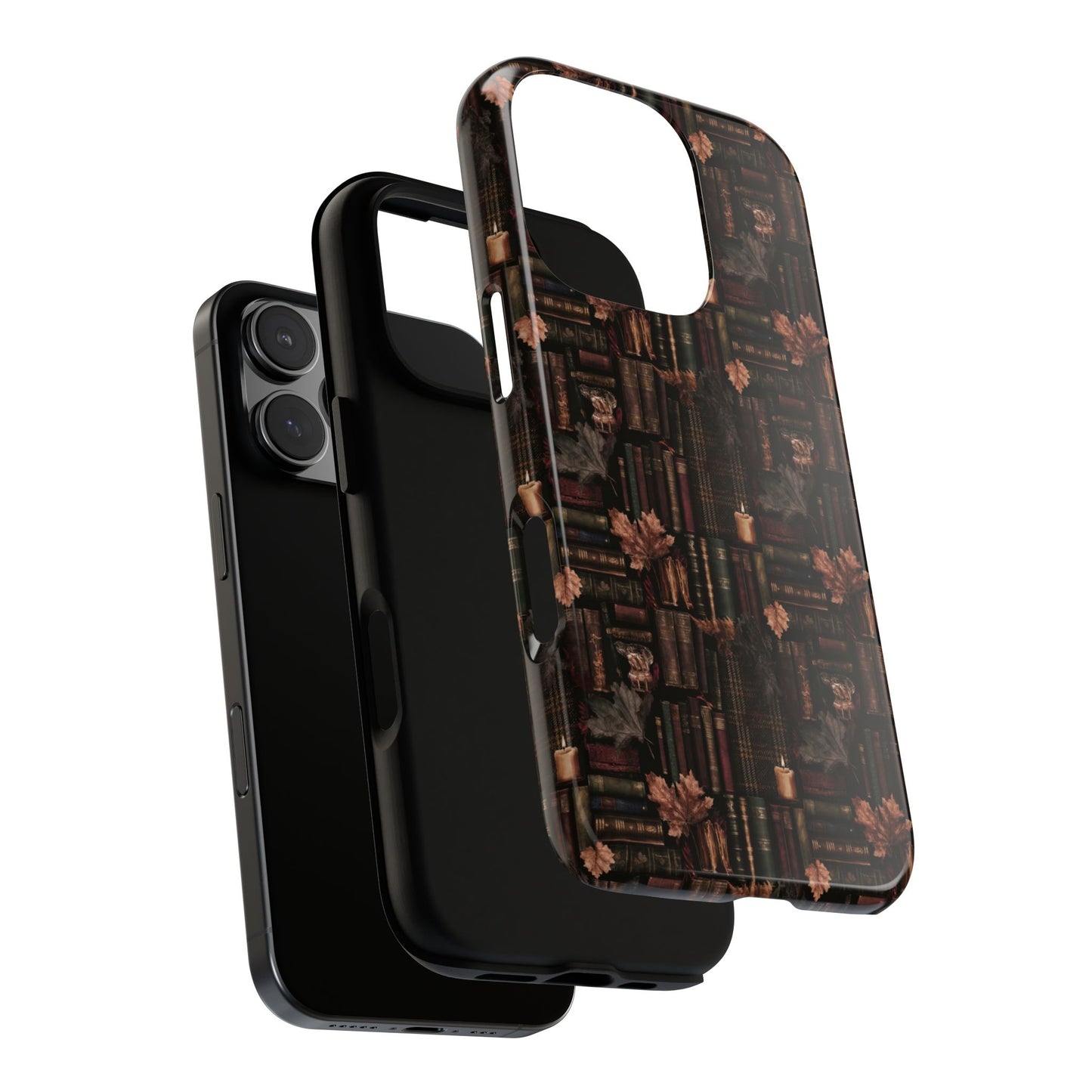 Gothic Phone Case Dark Academia Literary iPhone Samsung Cover with Books & Flowers, Phone case