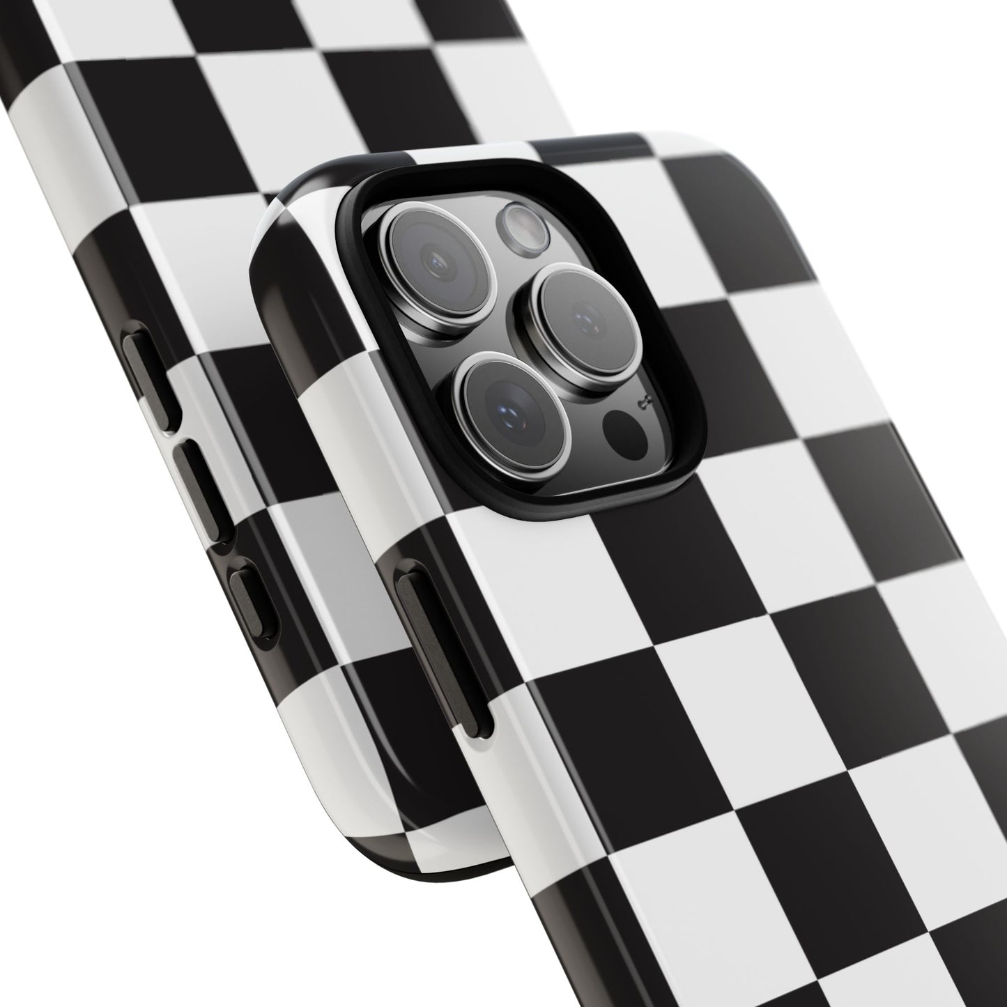 Black and White Checker iPhone Case, Stylish iPhone Cover for Teens, Holiday Gift, Unique Mobile Accessories, Tough Protection