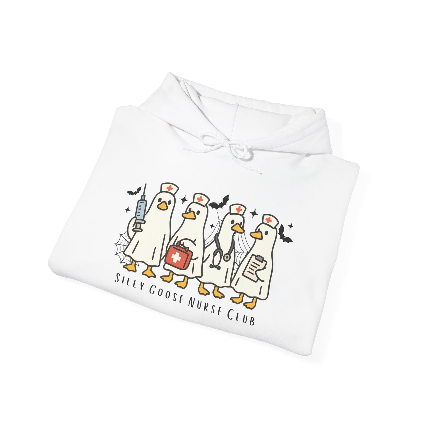 Silly Goose Nurse Hoodie - Unisex Heavy Blend Sweatshirt, Funny Gift for Friends, Cozy Casual Wear, Perfect for Birthdays, Celebrations