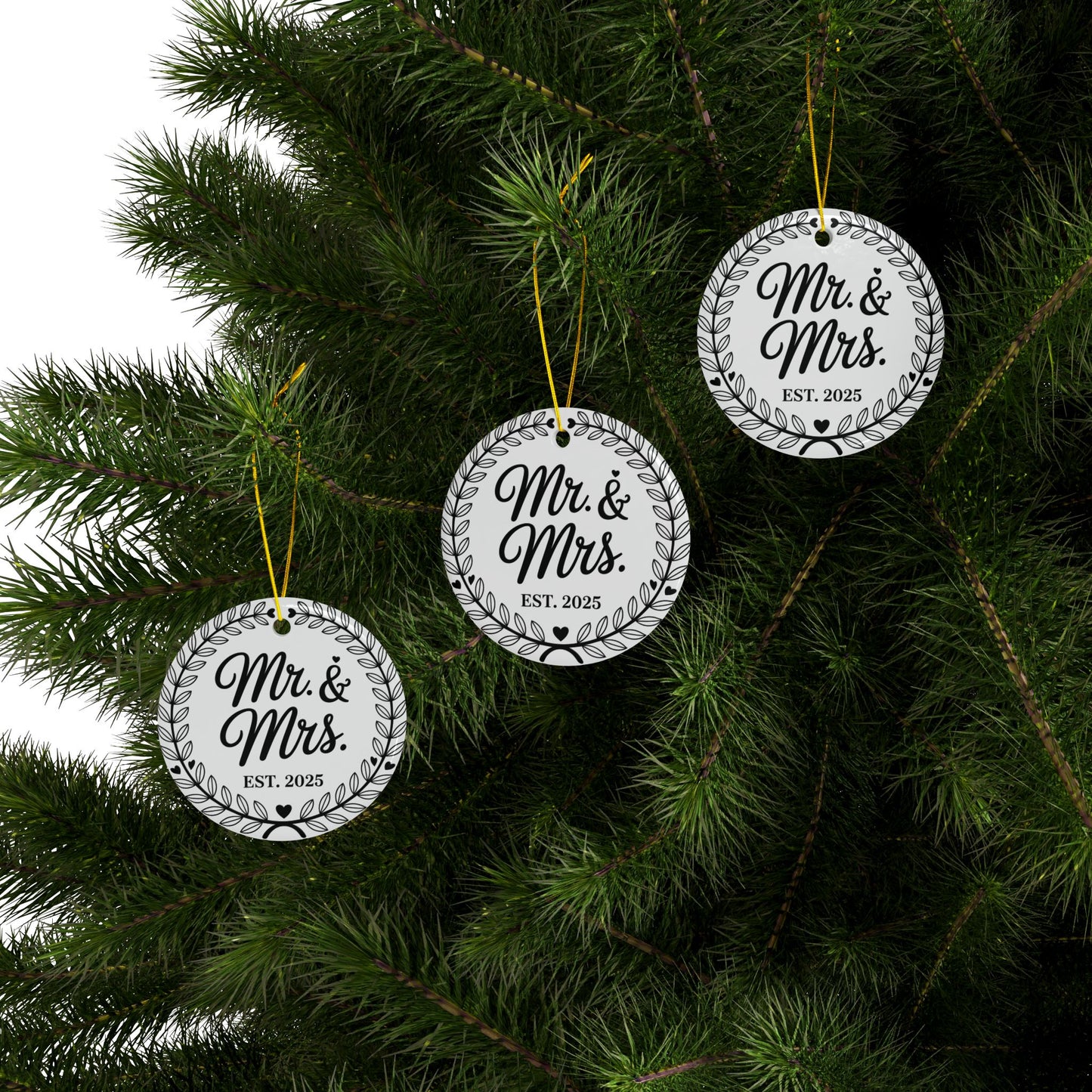 Mr and Mrs Ceramic Ornaments, Wedding & Anniversary Decor, Customizable Gifts, Holiday Keepsakes, Engagement Day