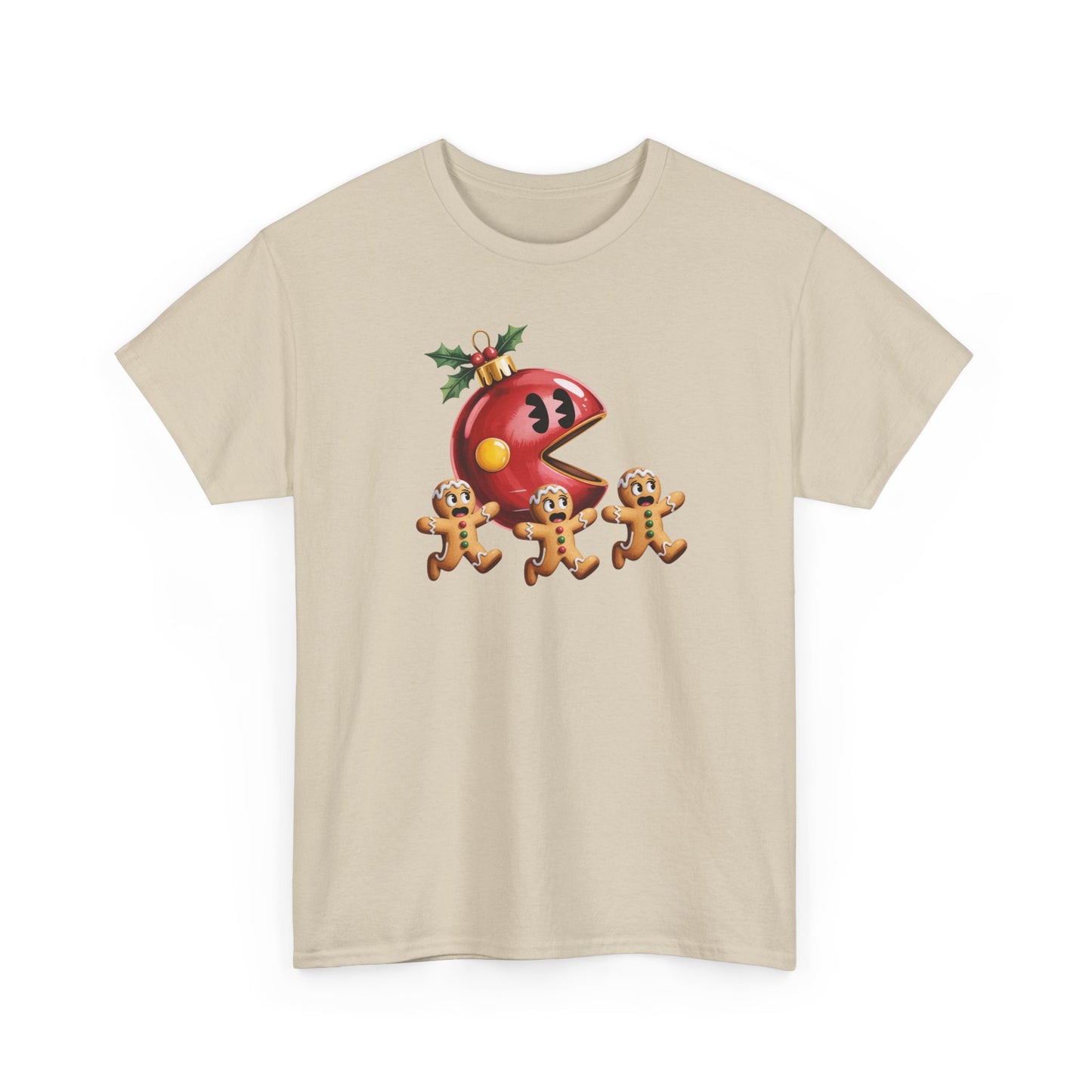 Festive Holiday Tee, Christmas Gift, Retro Video Game Shirt, Gingerbread Print, Casual Wear, Fun Holiday Apparel, Gift for her