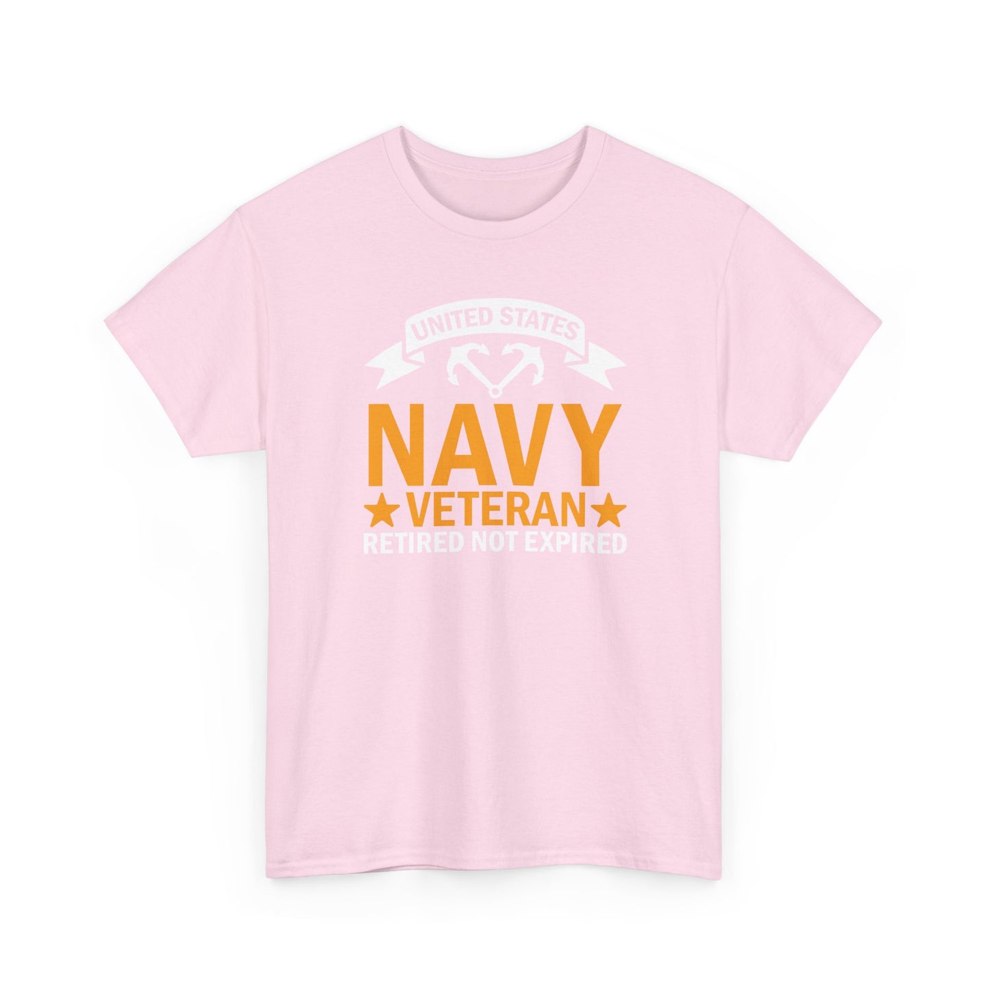 Navy Veteran Heavy Cotton T-Shirt, Gifts for Veterans, Memorial Day, Patriotic Apparel, Retired Not Expired, Gift for dad