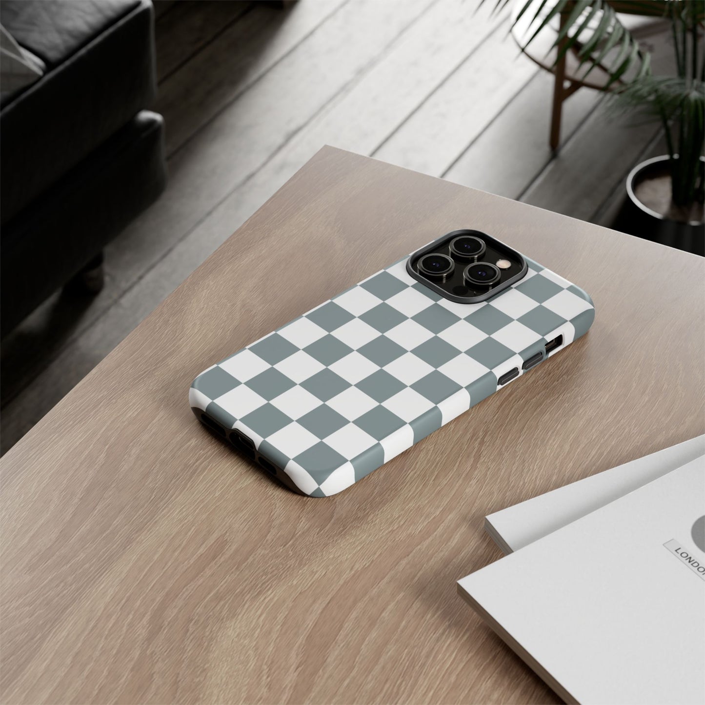 Stylish Checkerboard Phone Case, Durable Phone Cover, Unique Gift, iPhone 17 Pro, 17, 17 Air, 16, 15, 14, 13, 12, 11, X, XR, XS MAX