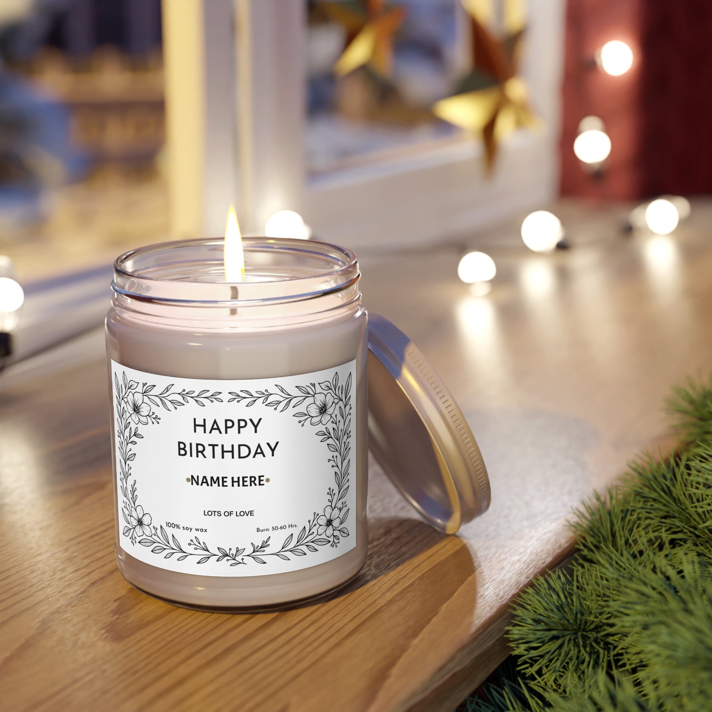Personalized Birthday Scented Candle, 9oz Soy Candle, Custom Gift for Her, Candle Gift with Name for Her Friend Sister Mum