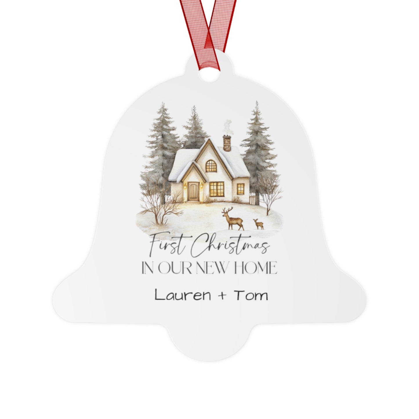 Personalized Christmas Ornaments, First Christmas in Our New Home, Ceramic Christmas Decor, Gift for Couples, Family Keepsake