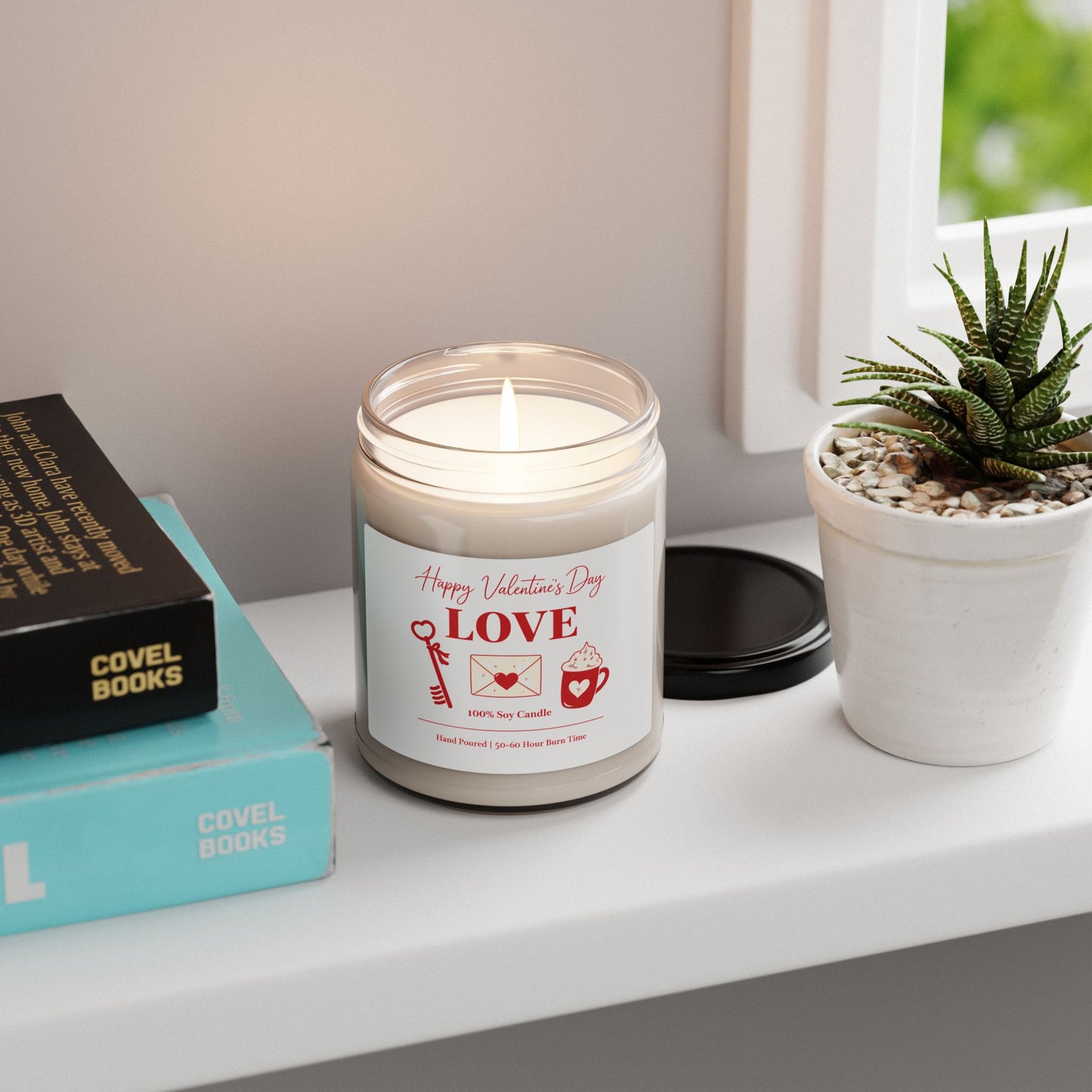 Happy Valentine's Day Love Candle 9oz | Romantic Soy Candle Gift, Valentine Gift for Her Him, Anniversary Candle, Burn Time 50-60 Hours