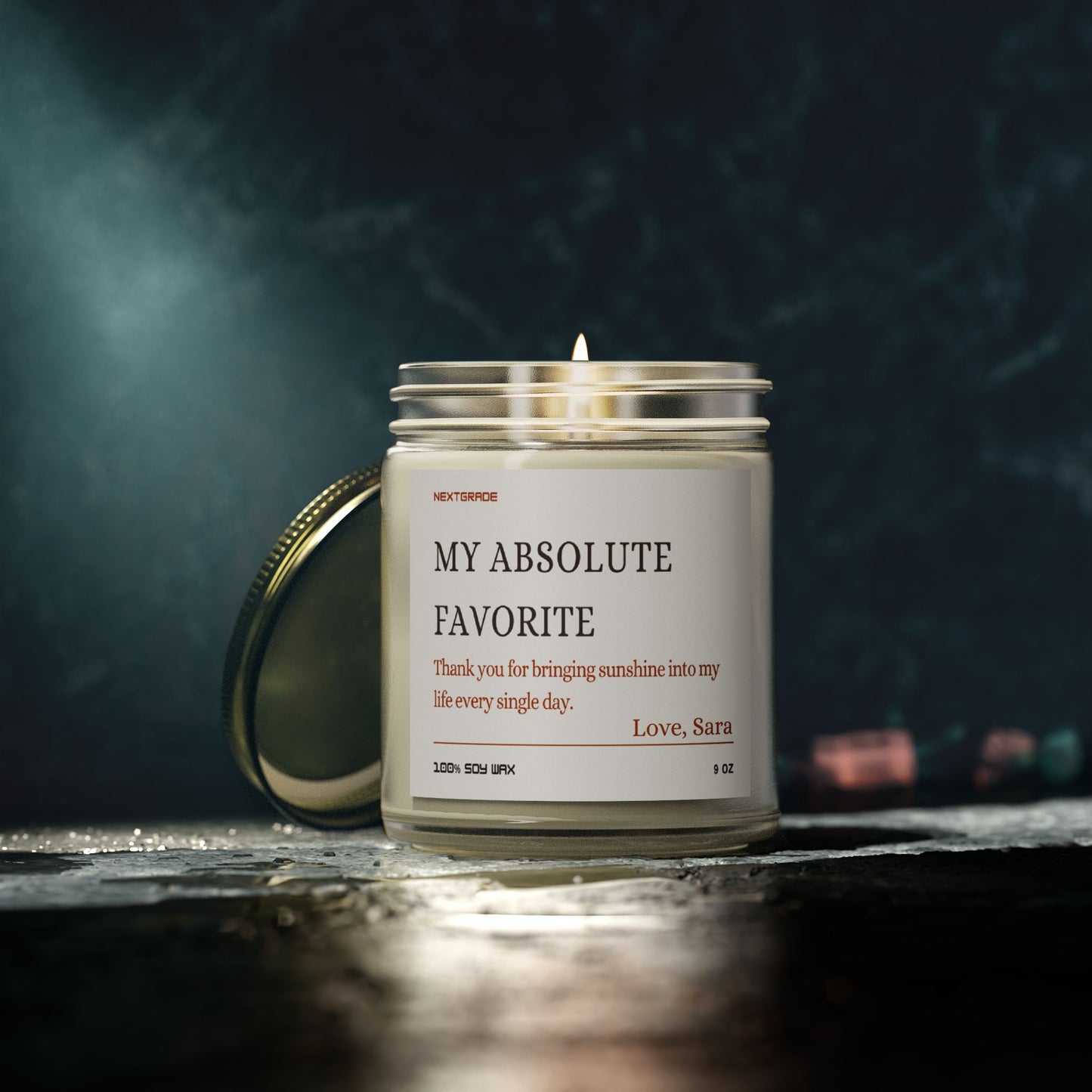 Personalized Scented Candles, My Absolute Favorite, Friendship Candle, Birthday Gift for Her Create Your Own Message Candle Gift For Mom