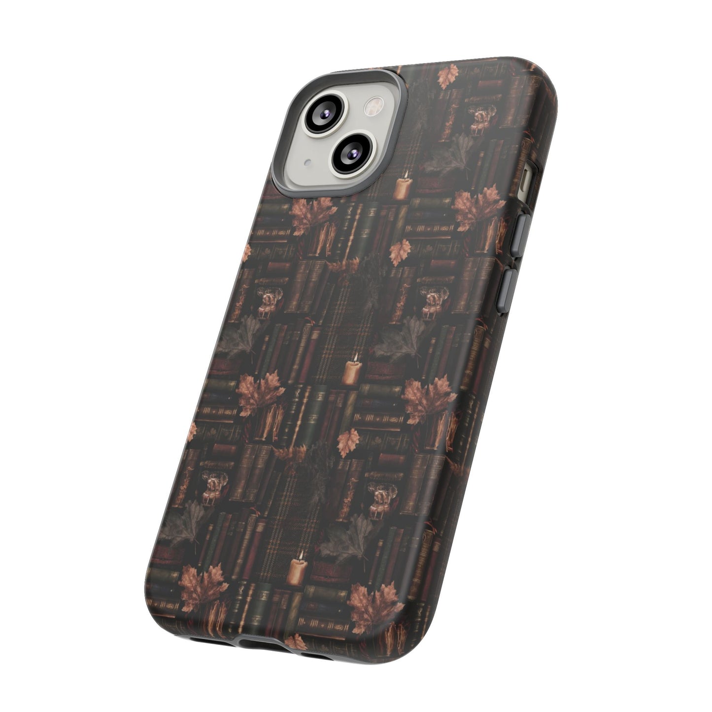 Gothic Phone Case Dark Academia Literary iPhone Samsung Cover with Books & Flowers, Phone case