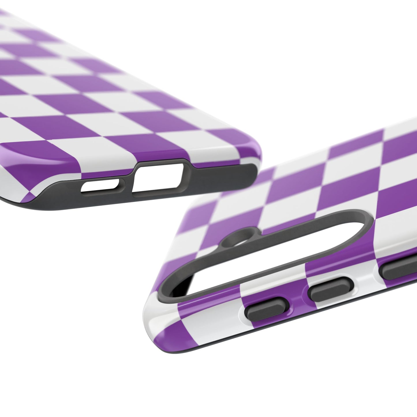 Purple Checkered Phone Case, Samsung Galaxy S25, S25 Plus, S24, S24 Plus, S24 Ultra, S23, S22, S22 Plus, S21 Ultra, S21 FE, S20+