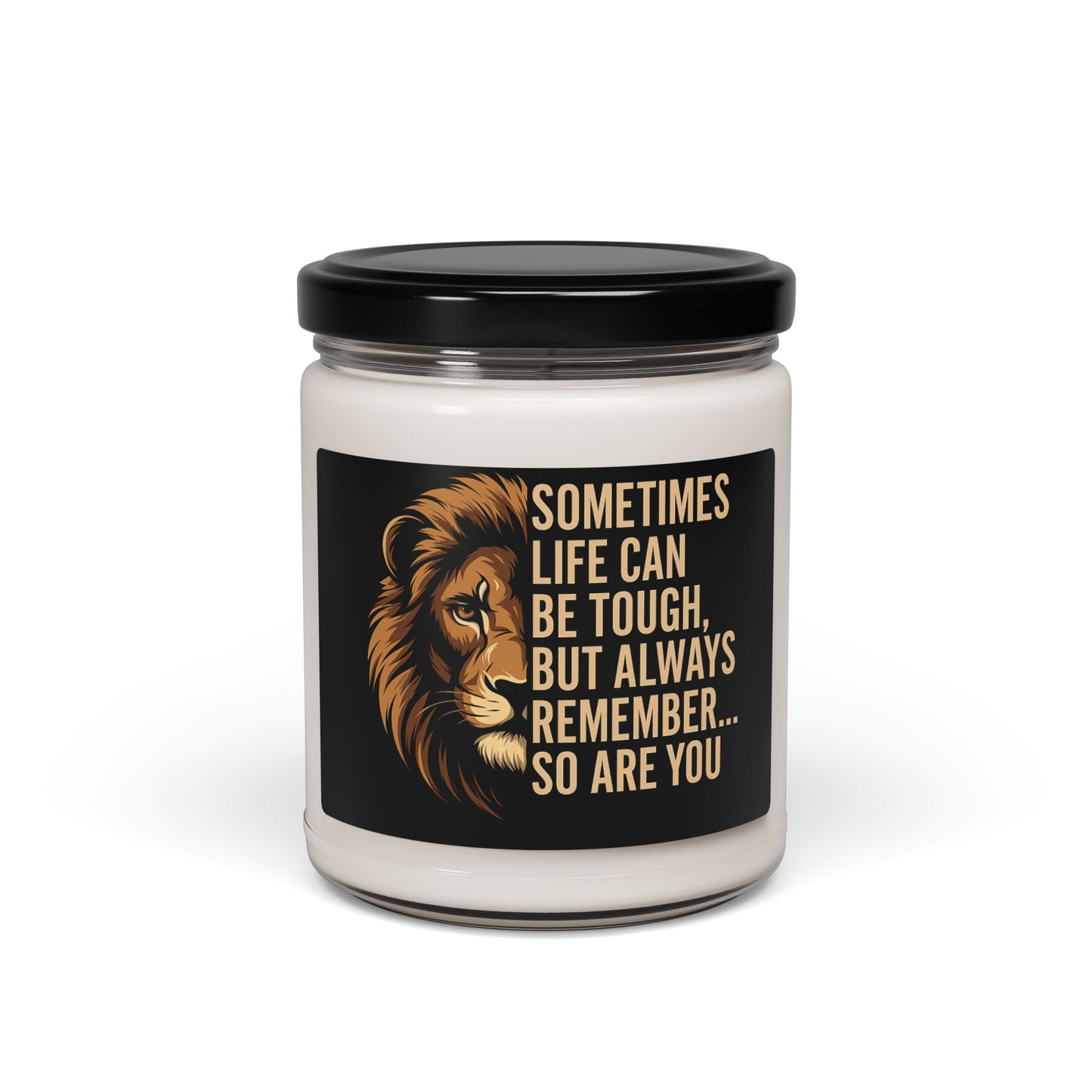 Inspirational Lion Scented Soy Candle | Motivational Gift, Home Decor, Relaxation, Mindfulness, Uplifting Quotes