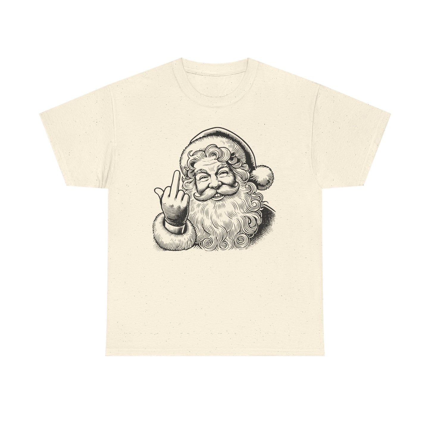 Funny Santa Heavy Cotton Tee, Christmas T-Shirt, Holiday Humor Top, Grumpy Santa Gift, Unisex Graphic Tee - Festive Santa Shirt, Christmas