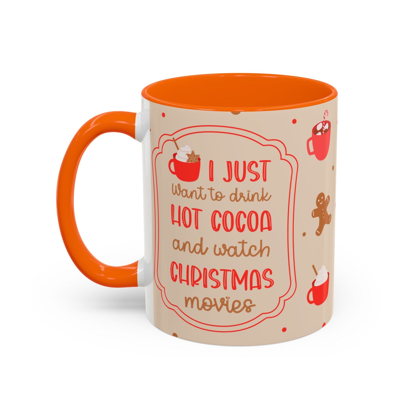Festive Accent Coffee Mug, Holiday Gift, Hot Chocolate Lover, Christmas Decor, Winter Vibes, Cozy Mugs, Gift for her