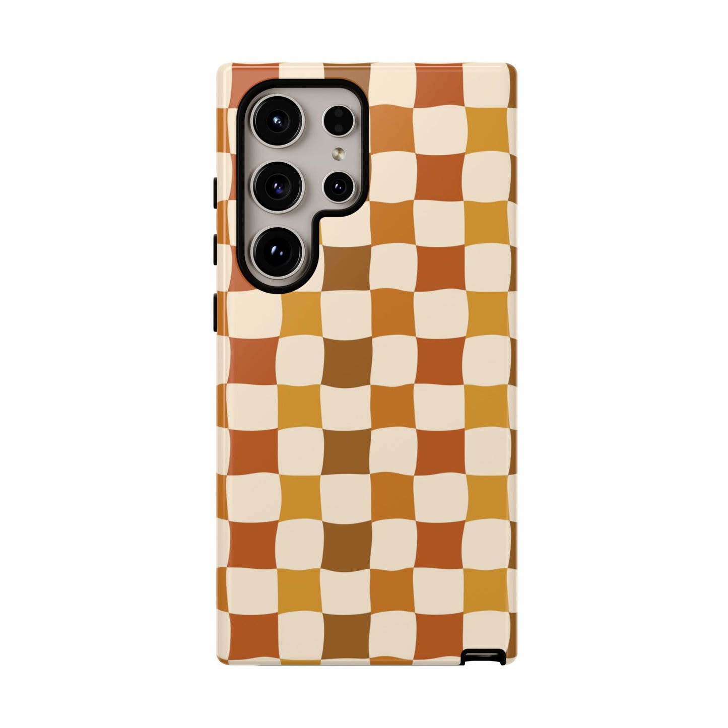 Boho Checked Phone Case, Checkerboard Design, Durable Protection, Phone Cover, Phone case For iPhone and Samsung, Trendy Phone Cover