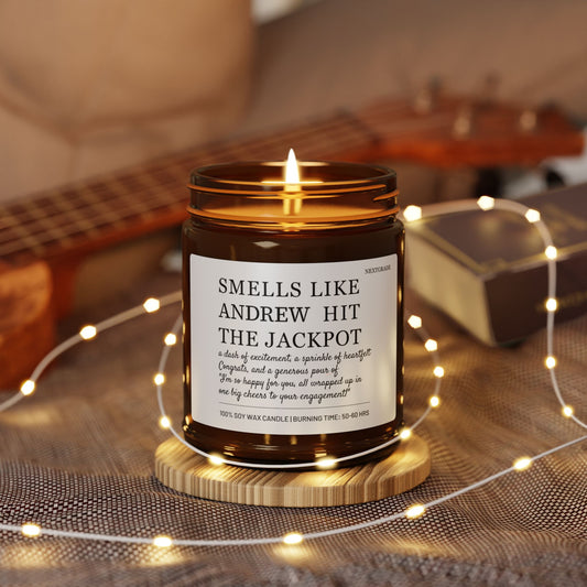 Personalized Jackpot Scented Candle, Personalized Engagement Gift - Custom Candle, Engaged Couple's Bridal Shower - Funny Unique Bride to Be