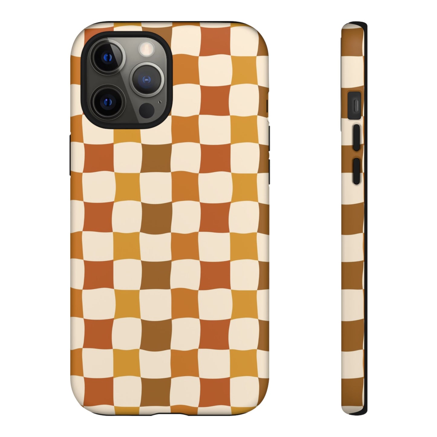 Boho Checked Phone Case, Checkerboard Design, Durable Protection, Phone Cover, Phone case For iPhone and Samsung, Trendy Phone Cover