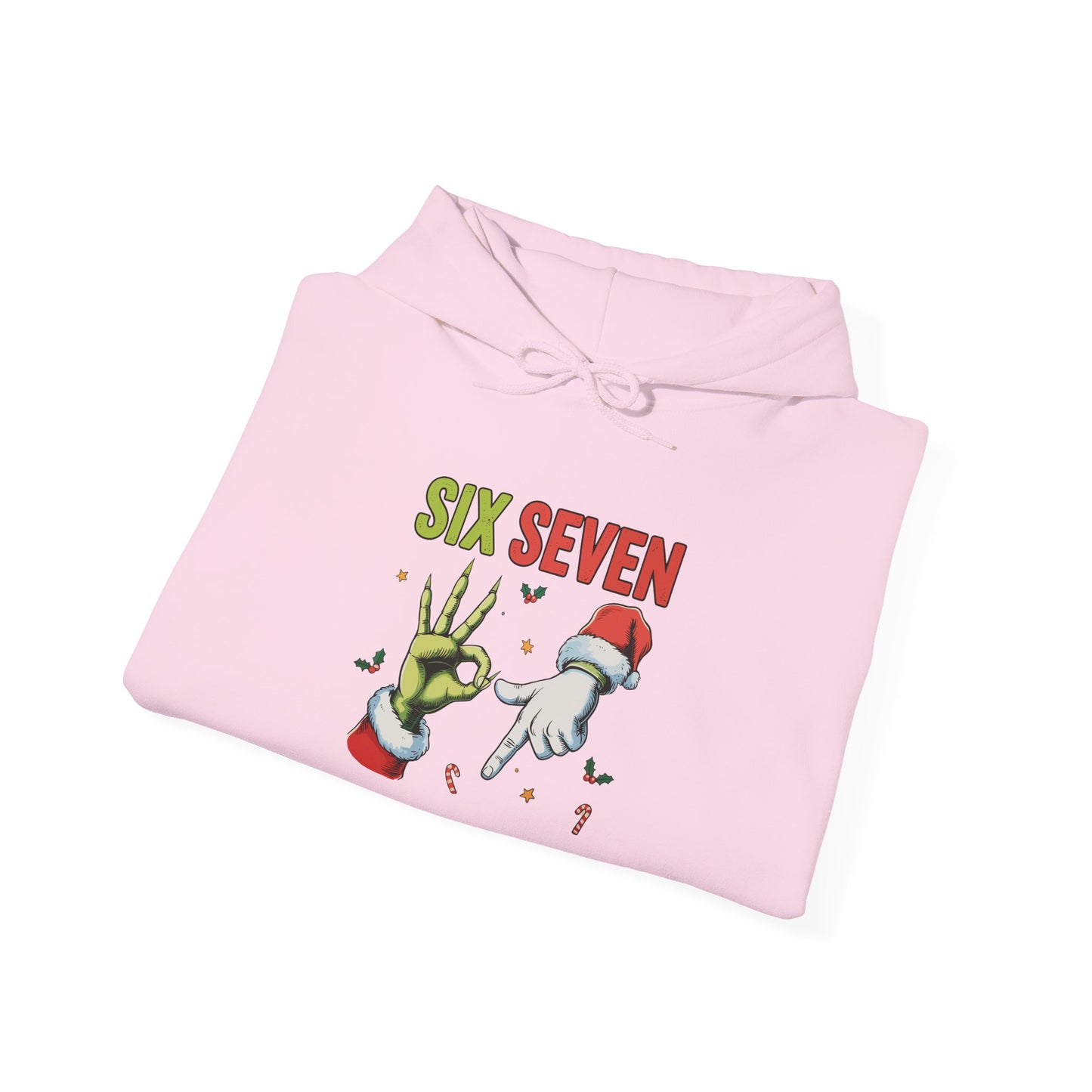 Funny Six Seven Christmas Hoodie | Santa Hands Holiday Pullover | Unisex Cozy Christmas Sweatshirt | Funny Holiday Gift for Men Women