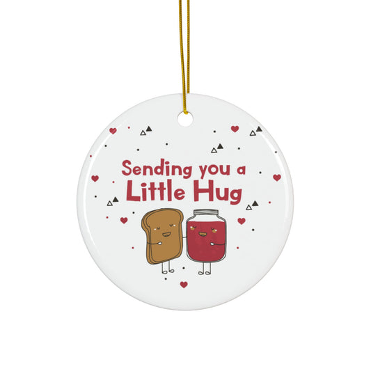 Personalized Little Hug Ornament, Cute Christmas Tree Decoration for Friends, Family, or Coworkers, Funny Holiday Gift, Friendship Keepsake