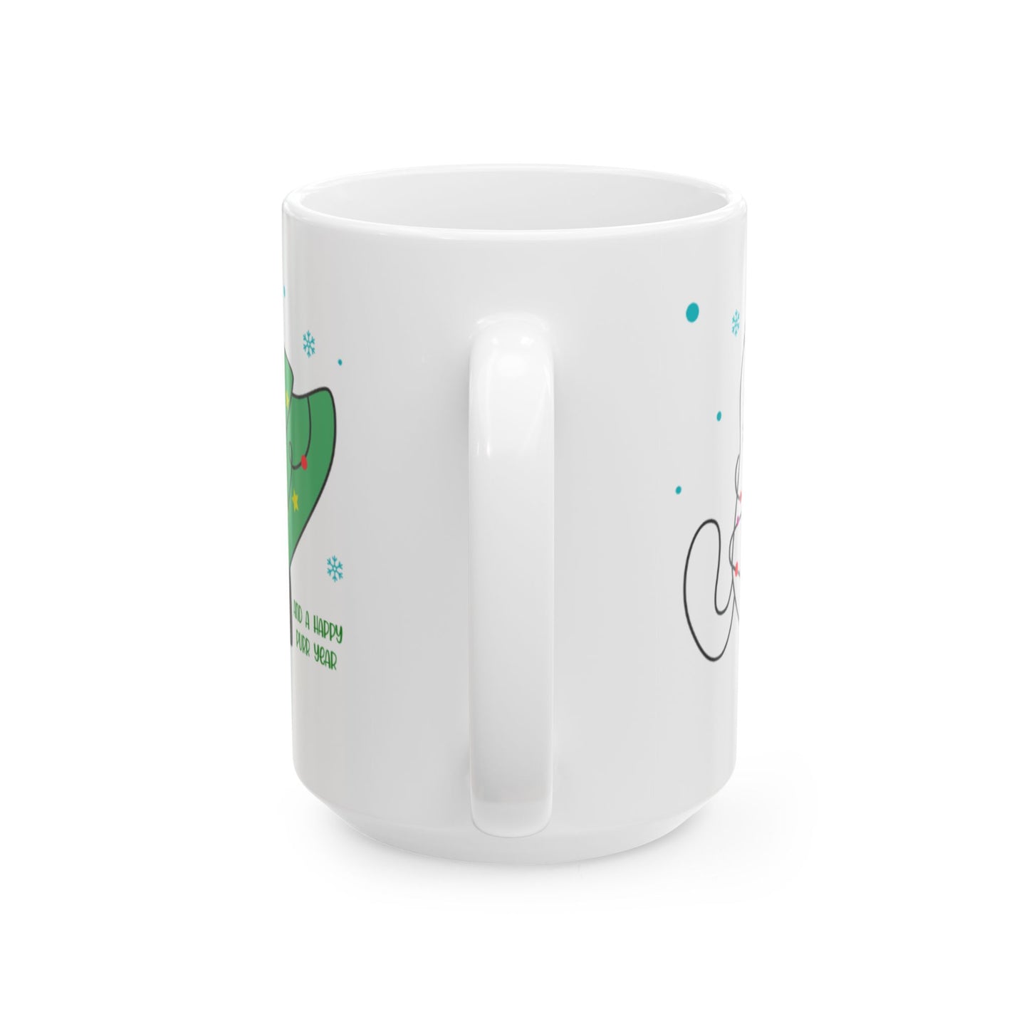 Personalized Meowy Christmas Ceramic Mug, Holiday Coffee Cup, Cute Cat Design, Festive Drinkware, Christmas Day Gift, Gift for Her