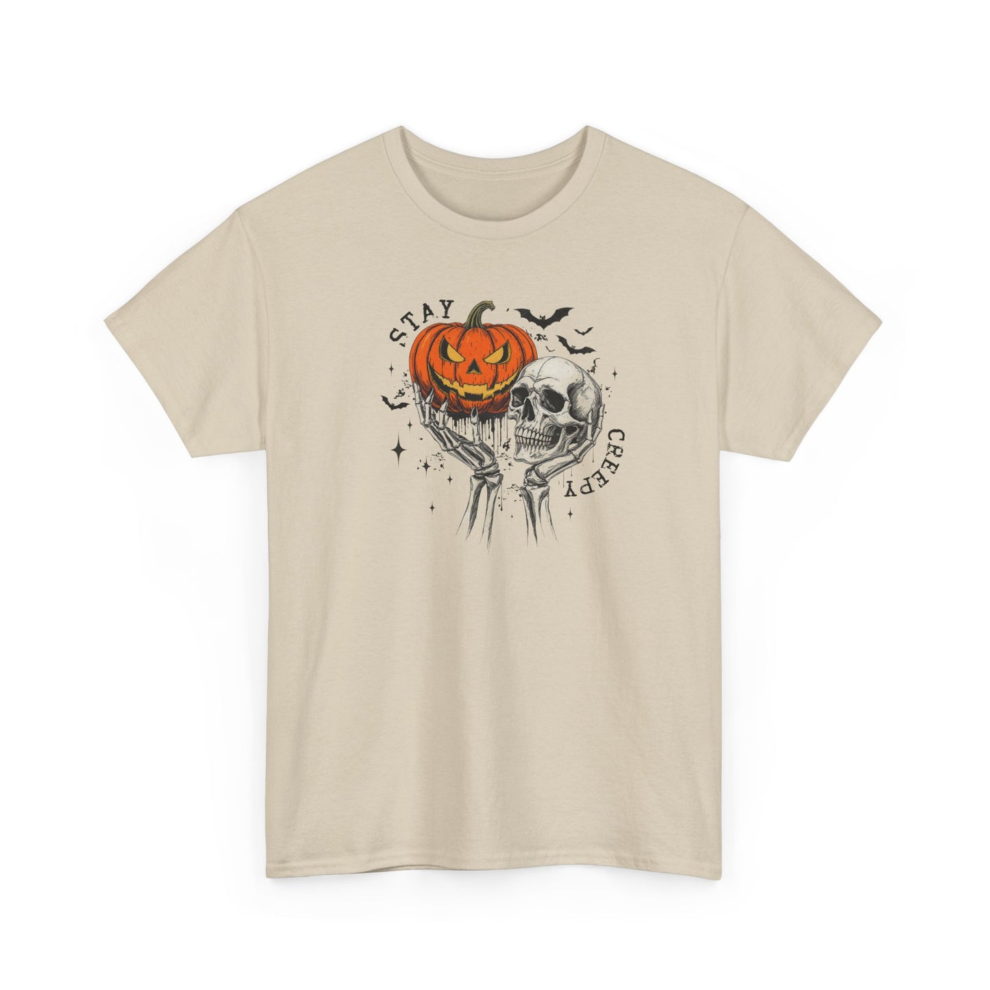 Halloween Skull Pumpkin Tee, Spooky Cotton Shirt, Halloween Costume, Fall Apparel, Gifting for Costume Parties