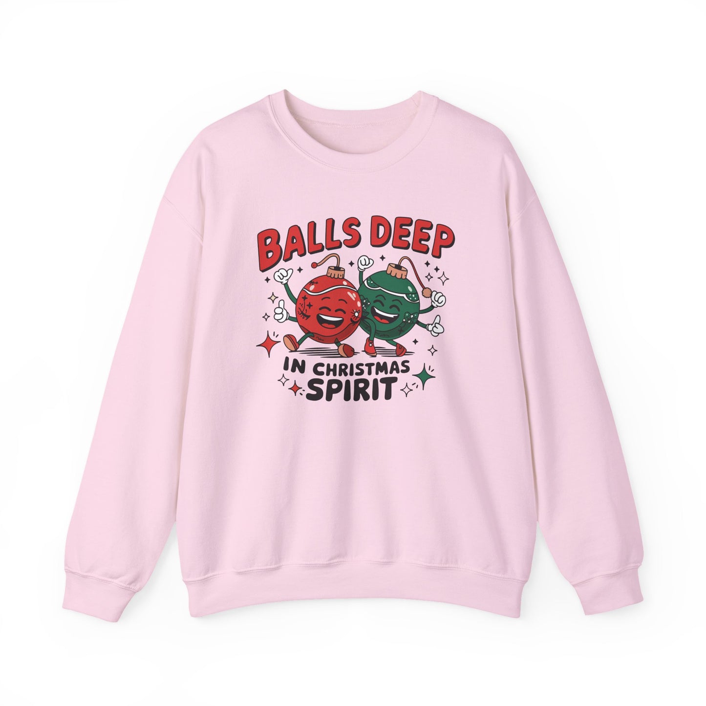Funny Crewneck Sweatshirt, Ball Deep In Christmas Spirit, Funny Christmas Gift, Ugly Sweater, Holiday Apparel, Christmas Spirit