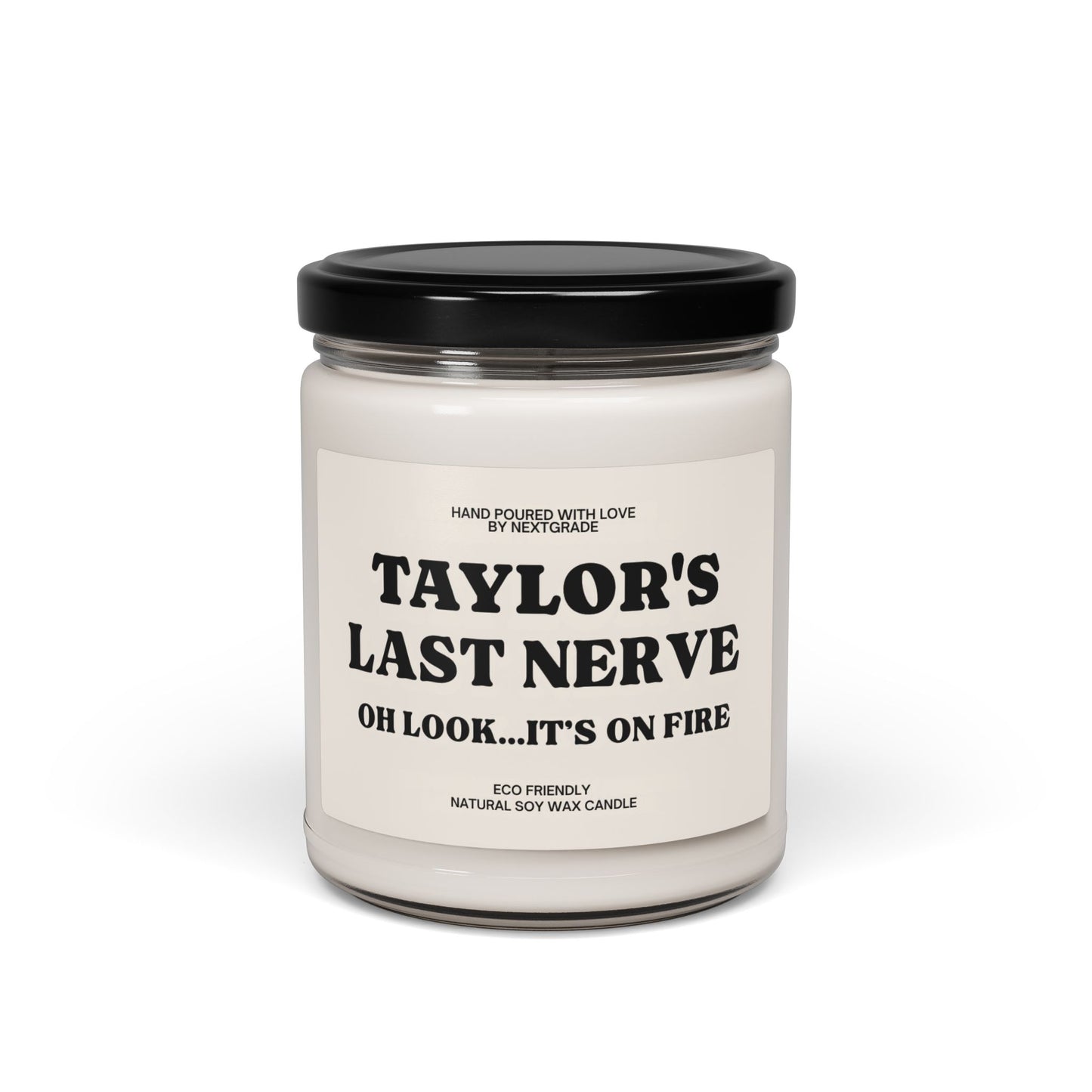 Personalized Last Nerve Scented Soy Candle – Custom Name Funny Candle Gift, Eco-Friendly Candle for Friends, Holiday & Birthday Humor