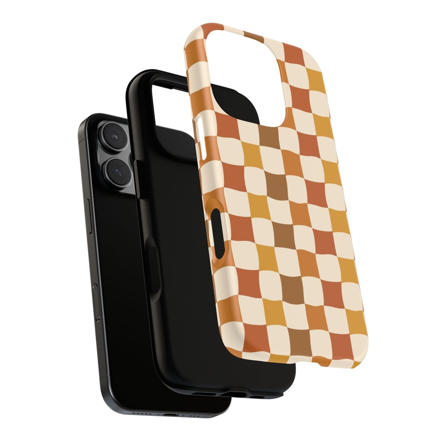 Boho Checked Phone Case, Checkerboard Design, Durable Protection, Phone Cover, Phone case For iPhone and Samsung, Trendy Phone Cover